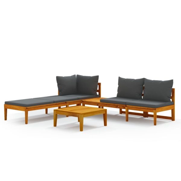 3 Piece Garden Lounge Set with Cushions Acacia Wood