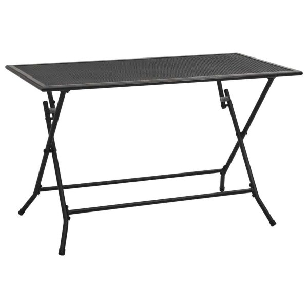 Folding Mesh Table Steel Anthracite