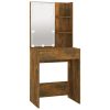 Dressing Table Set with LED Engineered Wood – Smoked Oak