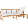 Day Bed with Cushion 200x60x75 cm Solid Wood Acacia – Cream