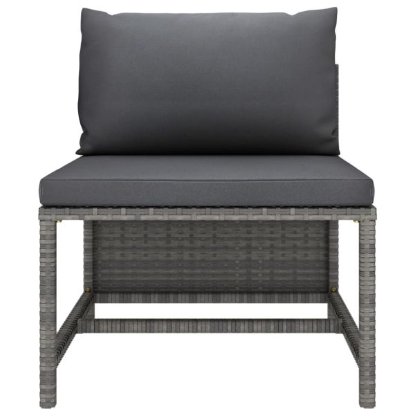 Sectional Corner Sofa with Cushions Poly Rattan – Grey, 4-Seater