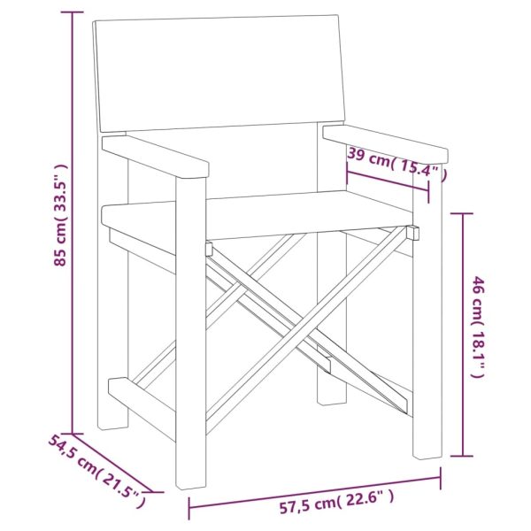 Director’s Chairs 2 pcs Solid Wood Teak – Grey