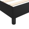 Box Spring Bed with Mattress Black Faux Leather – QUEEN