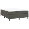 Box Spring Bed with Mattress Dark Grey Velvet – QUEEN