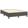 Box Spring Bed with Mattress Dark Grey Velvet – QUEEN