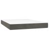 Box Spring Bed with Mattress Dark Grey Velvet – QUEEN