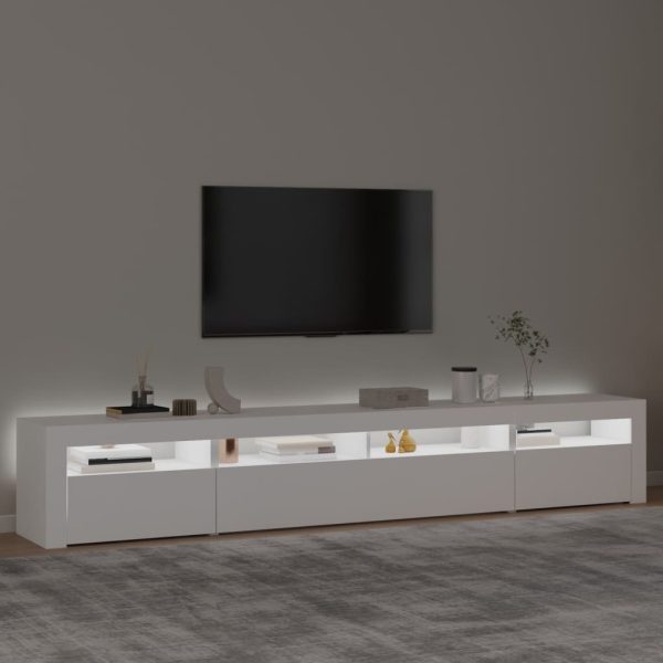 Altamonte TV Cabinet with LED Lights – 240x35x40 cm, White
