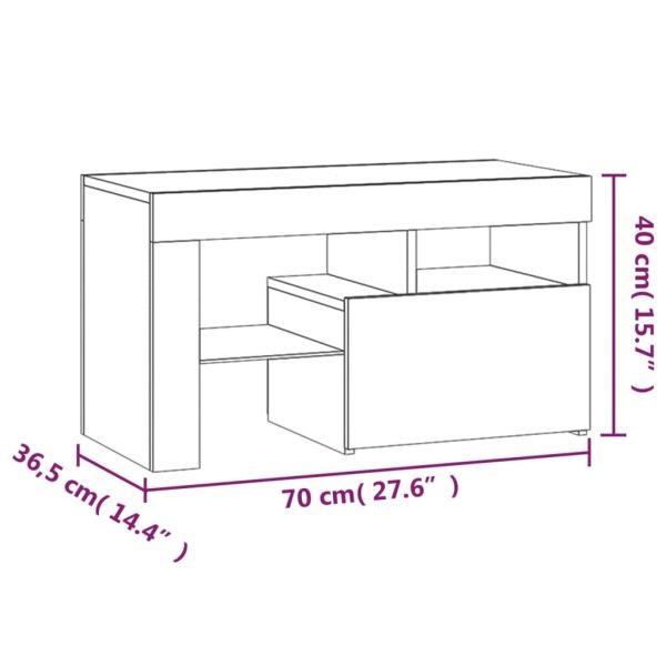 Northbrook Bedside Cabinets 2 pcs with LED Lights 70×36.5×40 cm – White