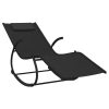 Rocking Sun Lounger Steel and Textilene – Black, 1