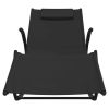 Rocking Sun Lounger Steel and Textilene – Black, 1