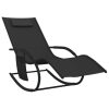 Rocking Sun Lounger Steel and Textilene – Black, 1