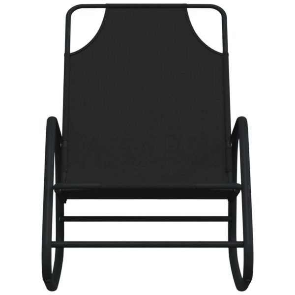 Rocking Sun Lounger Steel and Textilene – Black, 1