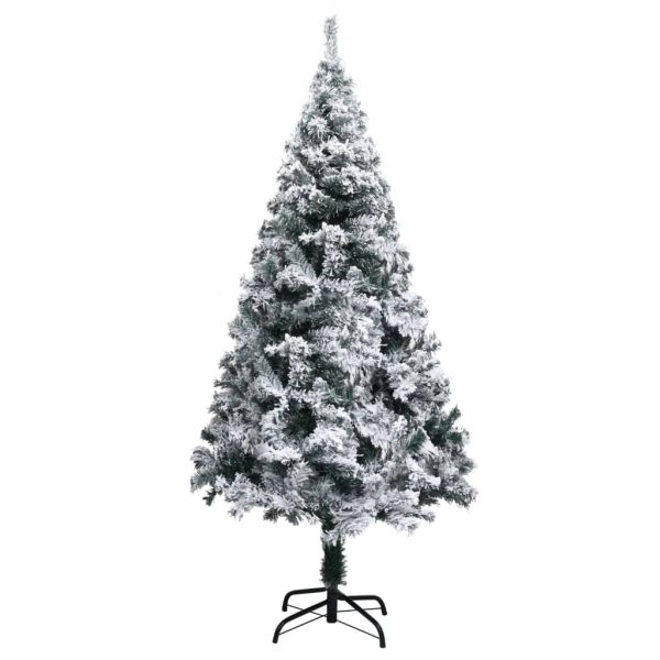 Artificial Christmas Tree with Flocked Snow Green PVC – 150×95 cm