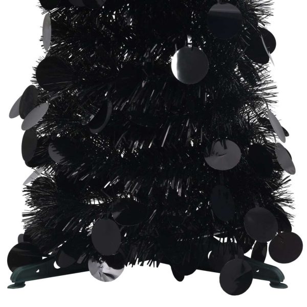 Pop-up Artificial Christmas Tree PET – 180×45 cm, Black