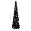 Pop-up Artificial Christmas Tree PET – 180×45 cm, Black