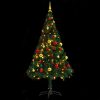 Artificial Christmas Tree with Baubles and LEDs Green – 150×75 cm