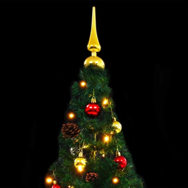 Artificial Christmas Tree with Baubles and LEDs Green – 150×75 cm