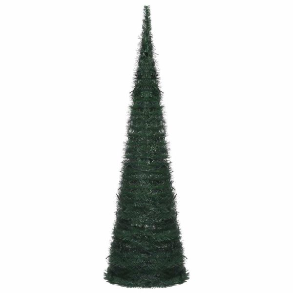 Pop-up String Artificial Christmas Tree with LED Green – 150×46 cm