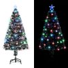 Christmas Tree with LEDs Green and White Fibre Optic – 120×60 cm