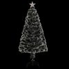 Christmas Tree with LEDs Green and White Fibre Optic – 120×60 cm