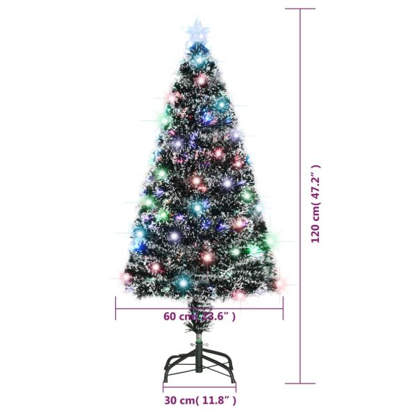 Christmas Tree with LEDs Green and White Fibre Optic – 120×60 cm