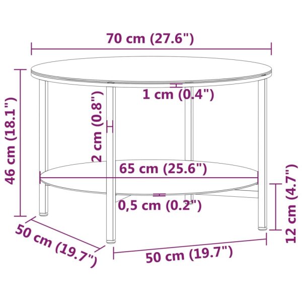 Tea Table and 70 cm Tempered Glass – Transparent