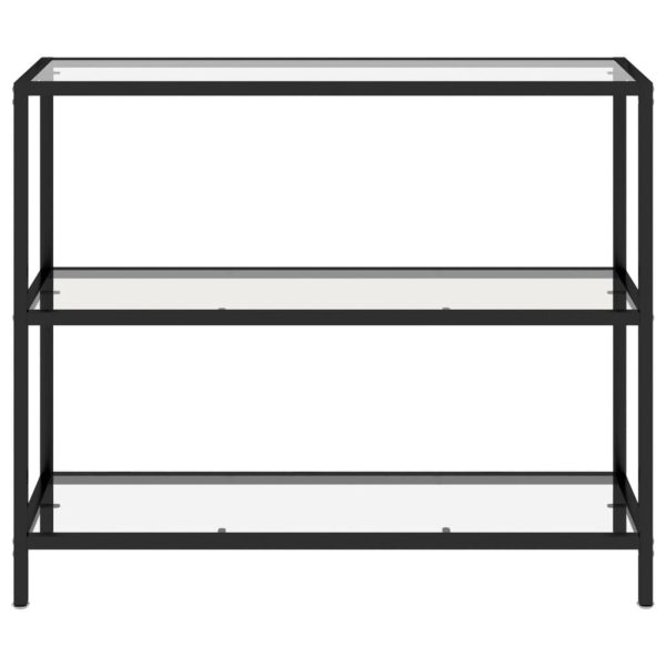 Console Table 100x36x90 cm Tempered Glass – Black and Transparent