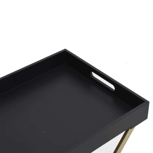 Folding Table 48x34x61 cm MDF – Gold and Black