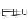 Bozeman TV Cabinet Transparent Tempered Glass – 160x40x40.5 cm, Black