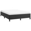 Bed Frame Black Faux Leather – QUEEN