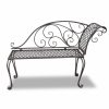 Garden Chaise Lounge 128 cm Steel Antique – Brown