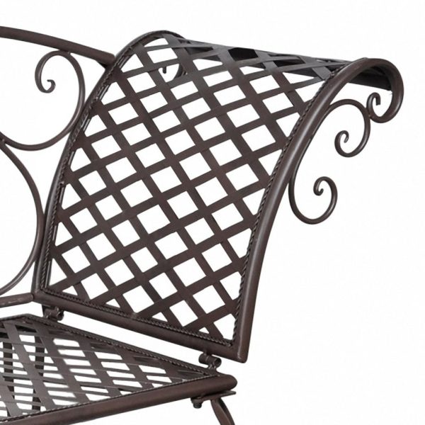 Garden Chaise Lounge 128 cm Steel Antique – Brown