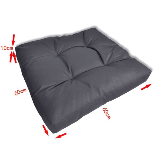 Upholstered Seat Cushion – 60x60x10 cm, Dark Grey