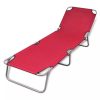Folding Sun Lounger Powder-coated Steel – Red
