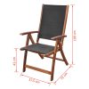 Folding Garden Chairs Solid Acacia Wood and Textilene – 2