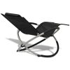 Outdoor Geometrical Sun Lounger Steel and – Black and Grey