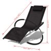 Outdoor Geometrical Sun Lounger Steel and – Black and Grey