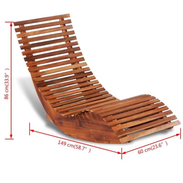 Rocking Sun Lounger Acacia Wood – 1