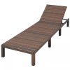 Sun Lounger with Cushion Poly Rattan – Brown