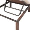 Sun Lounger with Cushion Poly Rattan – Brown