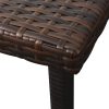 Sun Lounger with Cushion & Table Poly Rattan – Brown