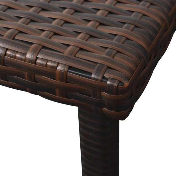 Sun Lounger with Cushion & Table Poly Rattan – Brown