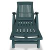 Sun Lounger with Footrest Plastic – Green