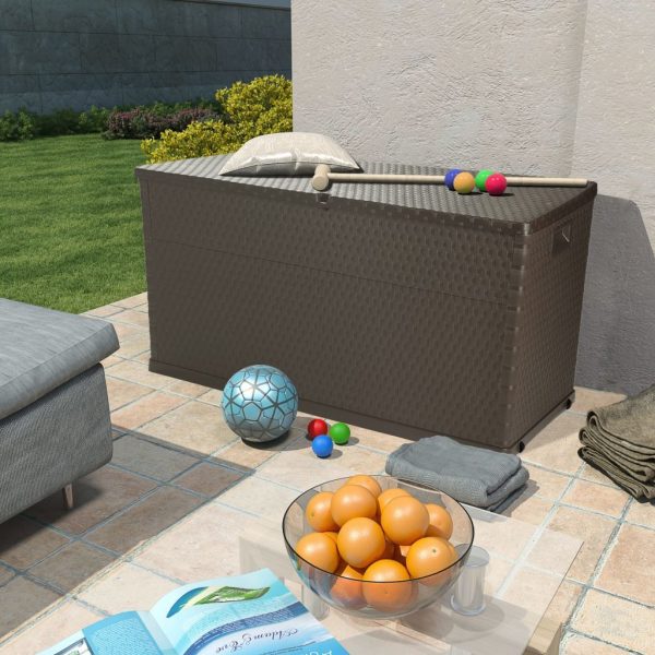 Garden Storage Box 120x56x63 cm PP Rattan