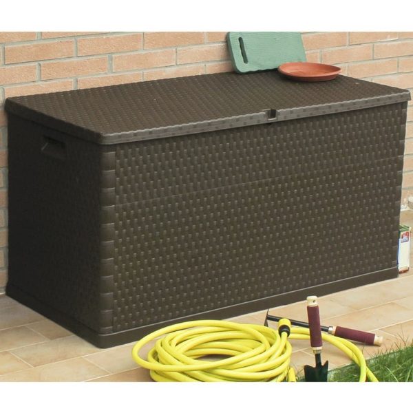 Garden Storage Box 120x56x63 cm PP Rattan – Brown