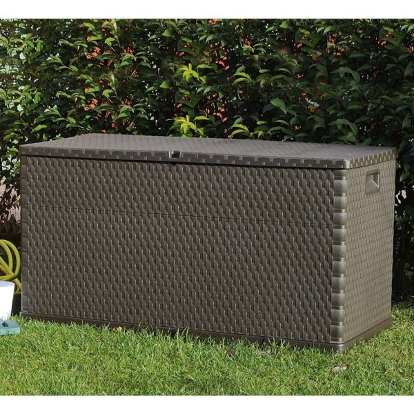 Garden Storage Box 120x56x63 cm PP Rattan – Brown