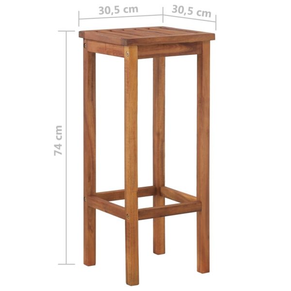 Bar Chairs Solid Acacia Wood – 2