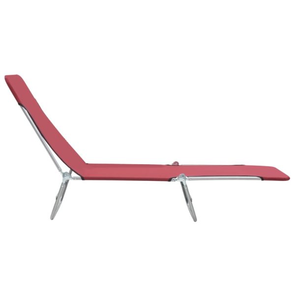 Folding Sun Loungers 2 pcs Steel and Fabric – Red