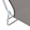Folding Sun Loungers 2 pcs Steel and Fabric – Grey
