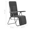Folding Garden Chairs with Cushions 2 pcs – Grey